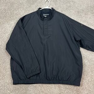 Dryjoys Footjoy 1/4 Zip Pullover Jacket‎ Mens 2XL Golf Black Windbreaker Light